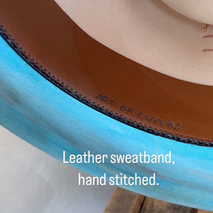 Blue Skies (Wool) 57cm Genuine Leather Sweatband/Hand Stitched