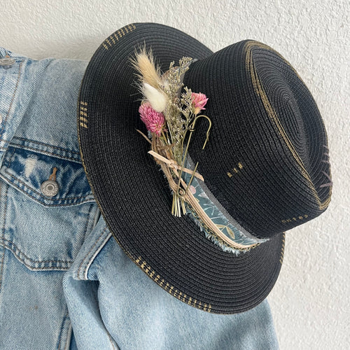 Little Black Hat (Straw Short Brim)