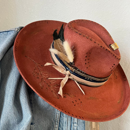 Metallic Bronze for Linda (Wool Wide/Scoop Brim) 55cm/Remaining Balance