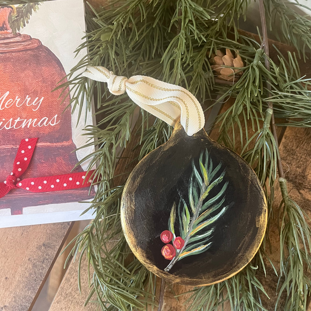 Pine and Berries Ornament (with greeting card)