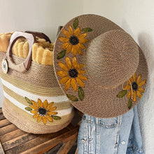 Load image into Gallery viewer, Sunflower Sunhat and Beach Bag Set
