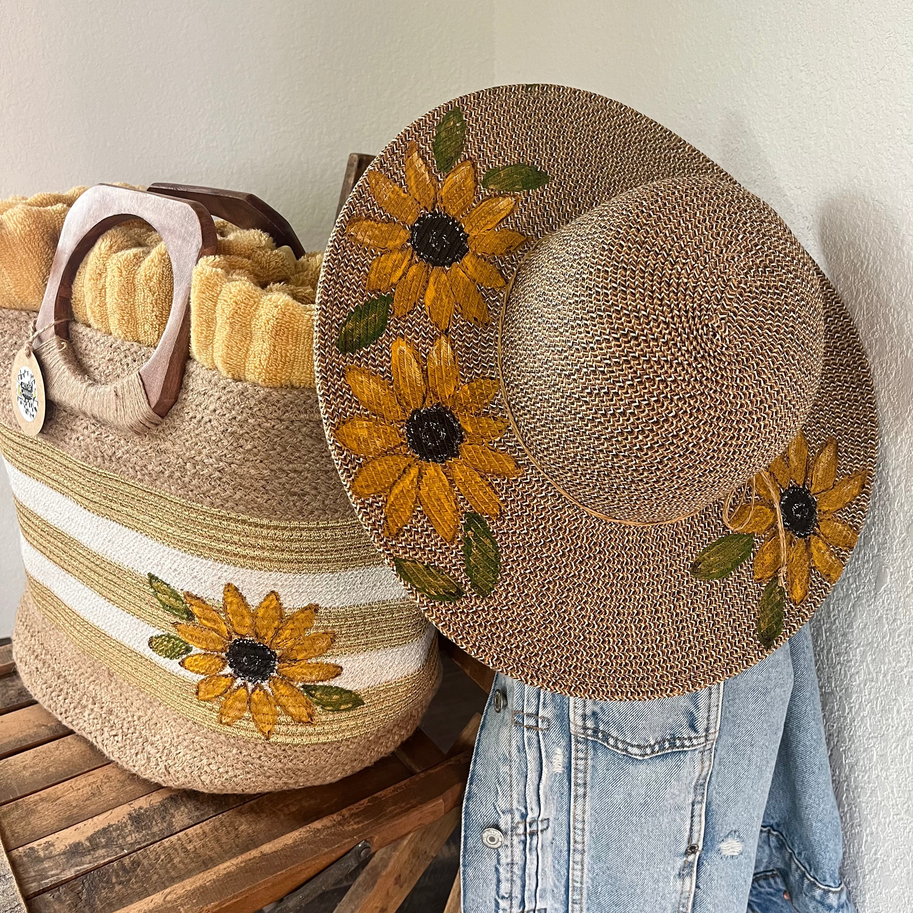 Sunflower Palma hat and bag Wide Brim Sunflower Hat – Prim & Saucy Boutique main image 3