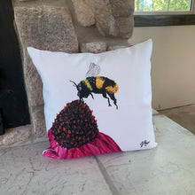 Load image into Gallery viewer, Coneflower and Bee Pillow