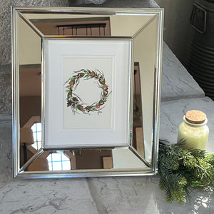 Wreath in Mirrored Frame