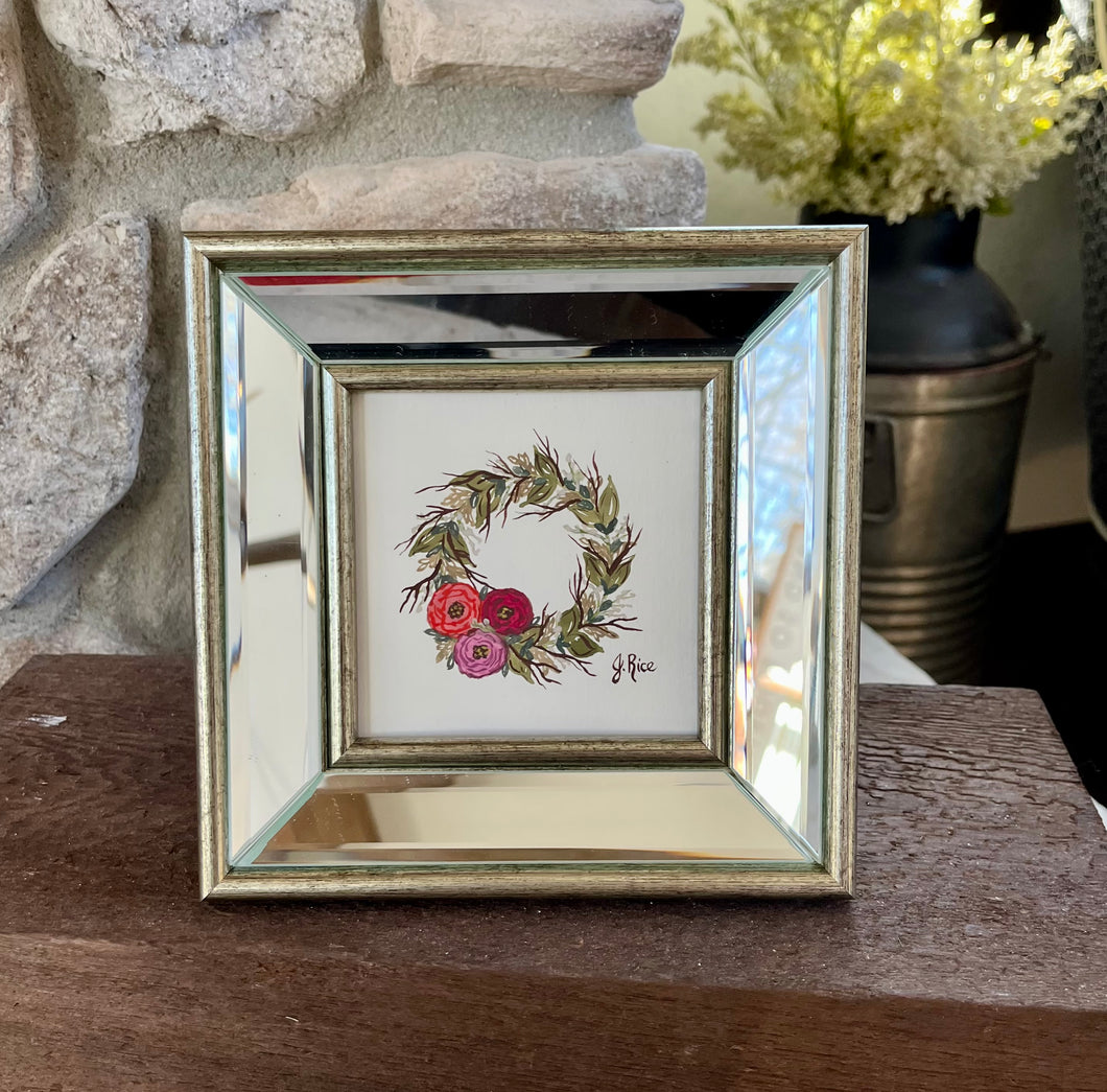 Spring Wreath with Mirror Frame