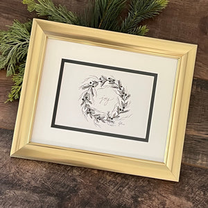 Joy Wreath in Gold Frame