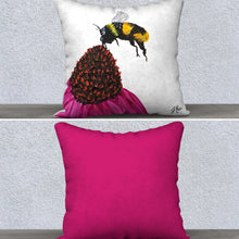 Load image into Gallery viewer, Coneflower and Bee Pillow