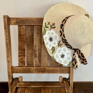 Leopard Print and Flowers Sunhat