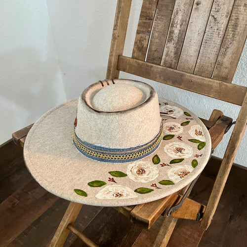 Flower Power/Oatmeal Hat