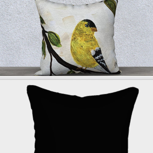 Golden-finch with Black Back Pillow Case with Insert