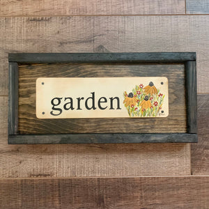 1 Vintage Inspired Flashcard - word “garden”