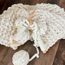 Load image into Gallery viewer, Vintage Cream Knitted Blanket