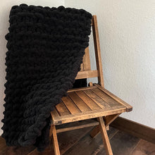 Load image into Gallery viewer, Black Knitted Blanket