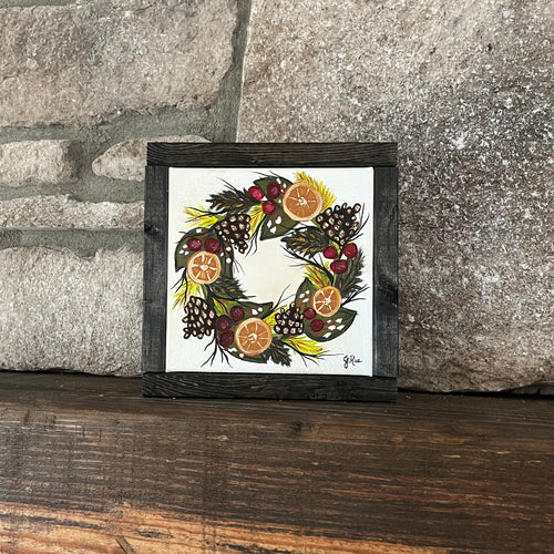 Small Christmas Wreath on Canvas