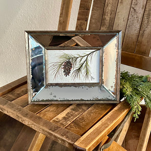 Pine Cone with Mirror Frame