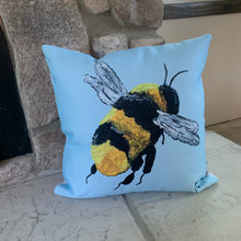 Load image into Gallery viewer, Blue/White Bumble Pillow