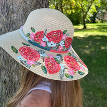 Load image into Gallery viewer, Pink Ranunculus Youth Sunhat