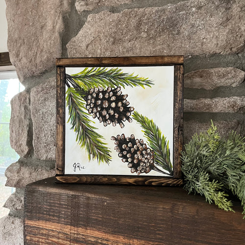 Pine Cones on Canvas