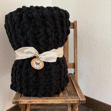 Load image into Gallery viewer, Black Knitted Blanket